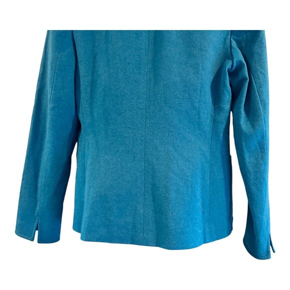 Akris Punto Wool Angora Two Button Blazer Womens Size 6 Blue Long Sleeve READ - Picture 4 of 16